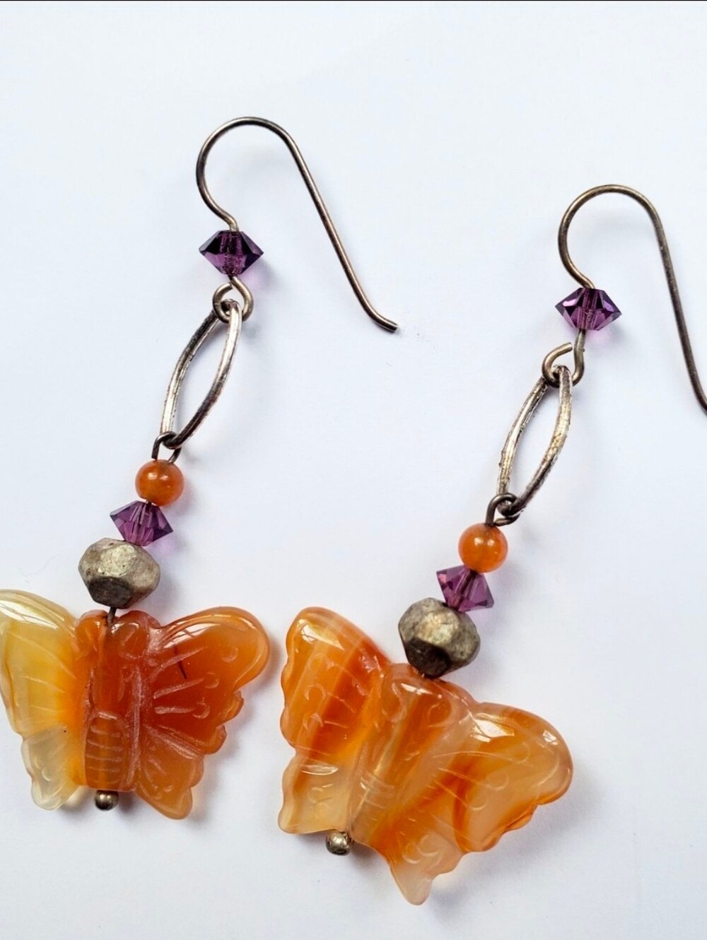 Butterfly drop earrings. New, no tag. Never worn.